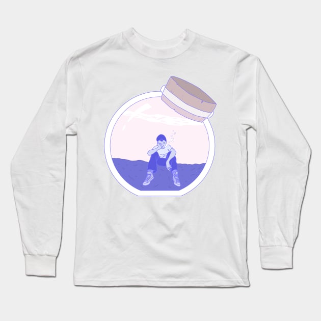 My Little Sea of Tears | Thoughtful Boy | Not Hamlet Design Long Sleeve T-Shirt by NotHamlet